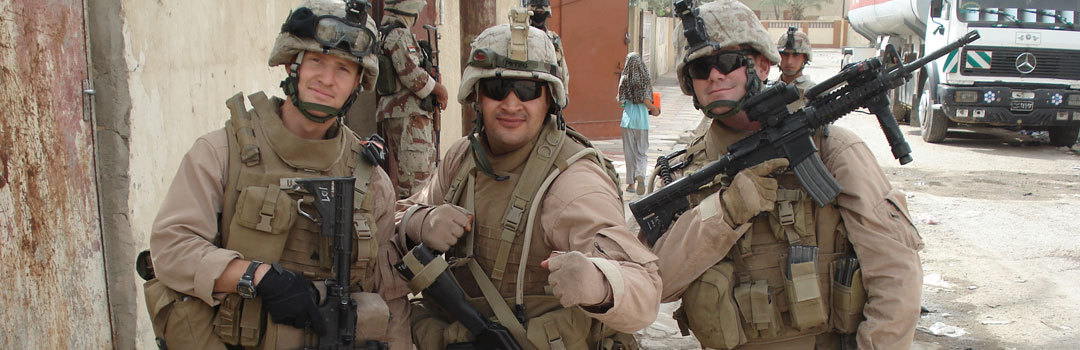Nate Wheeler (left) in Basra Iraq